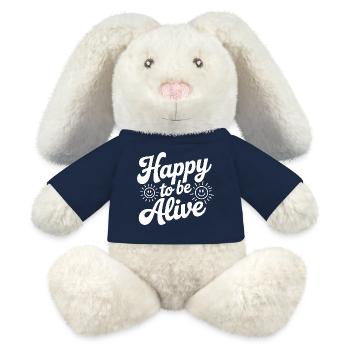 Glücklich, am Leben zu sein - MiniFeet® RecycelHase® Creme - French Navy - Vorne