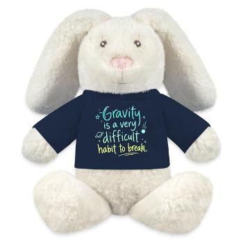La gravité : une habitude difficile à abandonner - Lapin en peluche recyclé MiniFeet® Crème - bleu marine - Devant