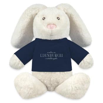 Edinburgh Stil Design T-Shirt - MiniFeet® RecycelHase® Creme - French Navy - Vorne