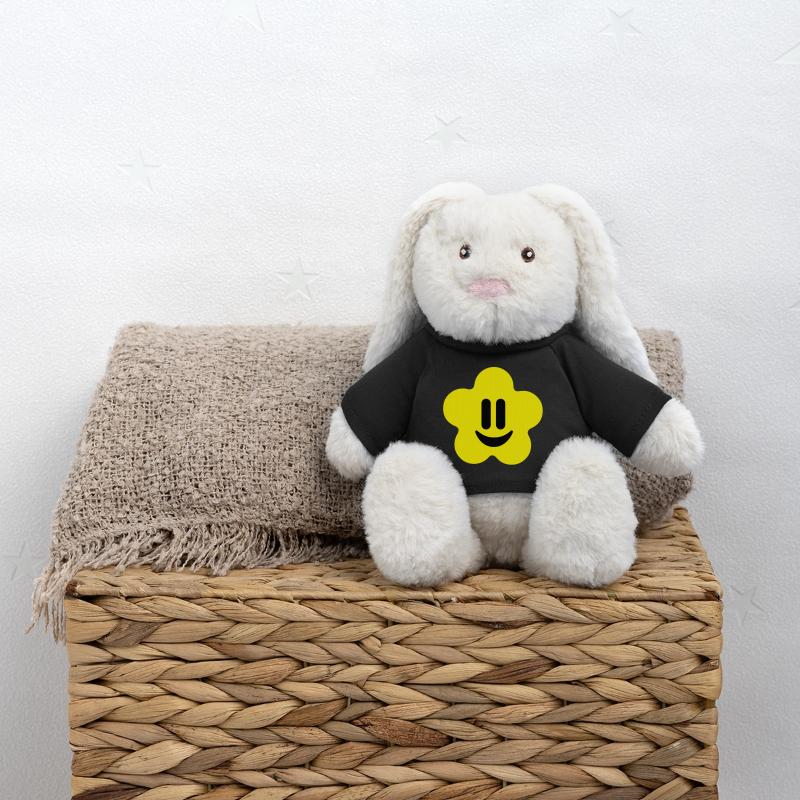 flower power smiley MiniFeet® RecycelHase® Bunny Cream