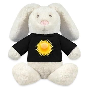 rainbow sun clouds weather rainbow sun cloud50 - MiniFeet® RecycelHase® Bunny Cream - black - Front
