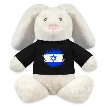 Israel Blot/Jerusalem Gift National Colors - MiniFeet® RecycelHase® Bunny Cream - black - Front