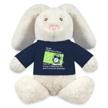 Schlagermusik Schlagerfan Schlager Wecker Spruch - MiniFeet® RecycelHase® Creme - French Navy - Vorne