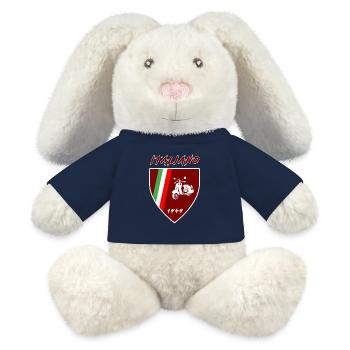 Italie Scooter / Italiano Cadeau Scooter - Lapin en peluche recyclé MiniFeet® Crème - bleu marine - Devant