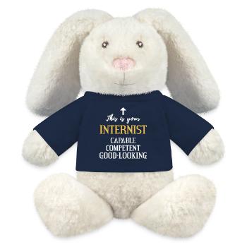 Aerzte Internist kompetent gutaussehend Geschenk - MiniFeet® RecycelHase® Creme - French Navy - Vorne
