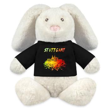 Stuttgart Skyline / Schwaben Stadt Schwarzwald - MiniFeet® RecycelHase® Creme - Schwarz - Vorne
