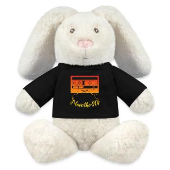 J'aime les années 90 - Lapin en peluche recyclé MiniFeet® Crème - noir - Devant