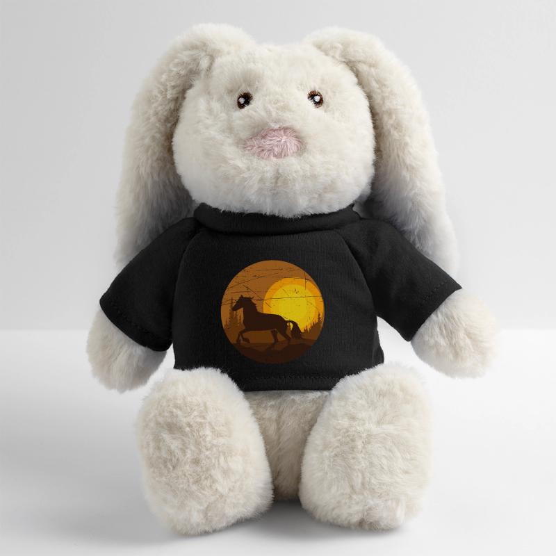 Cheval au coucher du soleil Lapin en peluche recyclé MiniFeet® Crème