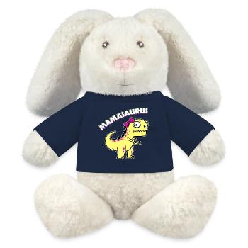 Mutter Supermama Beste Mutter Dinosaurier Lustig - MiniFeet® RecycelHase® Creme - French Navy - Vorne