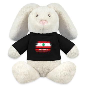 Libanon Vintage Flagge - MiniFeet® RecycelHase® Creme - Schwarz - Vorne
