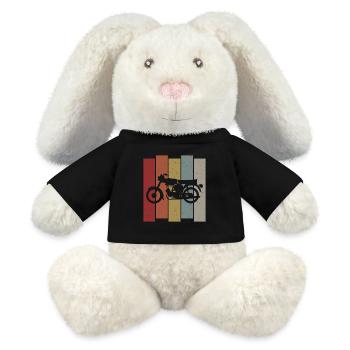 Rétro Simson hirondelle S51 DDR Ossi Mobylette Cadeau - Lapin en peluche recyclé MiniFeet® Crème - noir - Devant