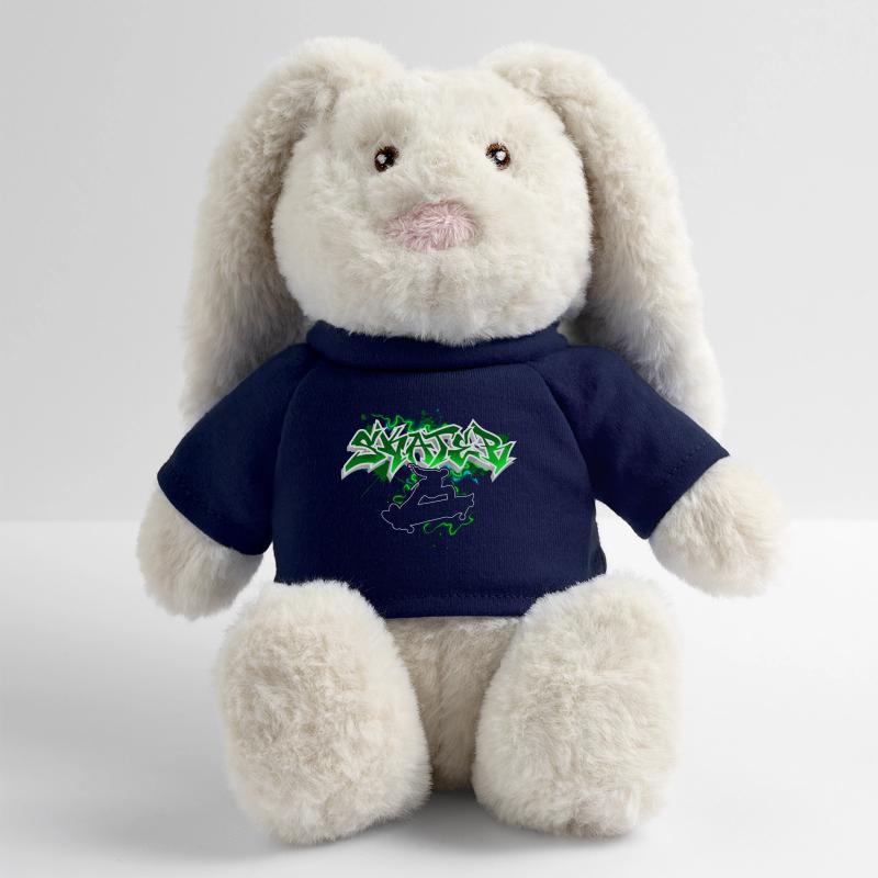 Skater Graffiti Lapin en peluche recyclé MiniFeet® Crème