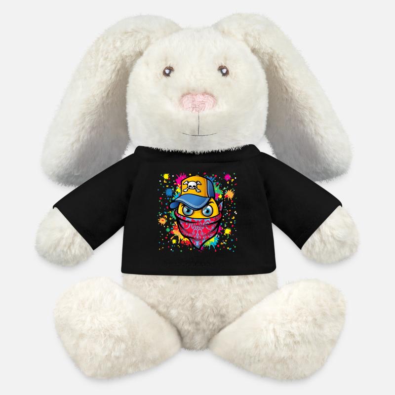 Mask and graffiti - MiniFeet® RecycelHase® Bunny Cream - black