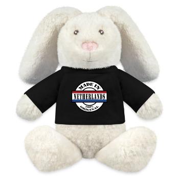 MADE IN NETHERLANDS Hollande Cadeau - Lapin en peluche recyclé MiniFeet® Crème - noir - Devant