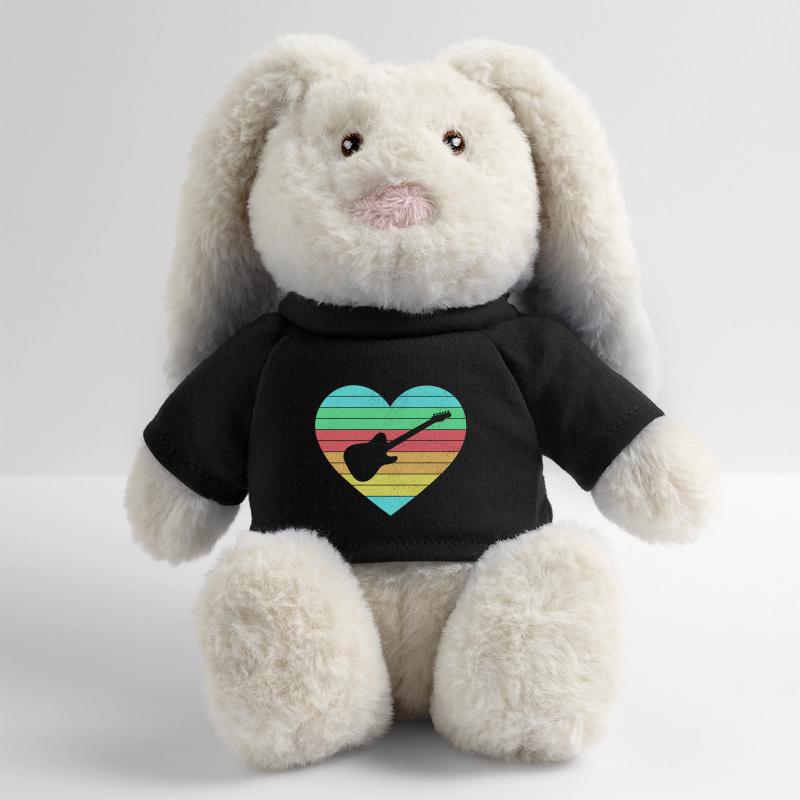 Gitarren Herz Design mit Regenbogen / Geschenk MiniFeet® RecycelHase® Creme