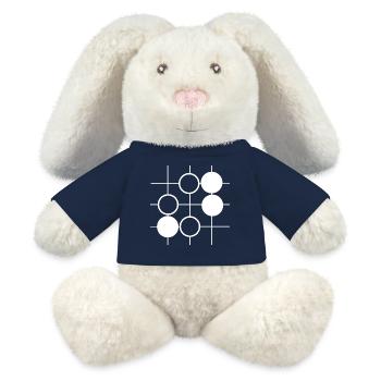 Go Brettspiel - Lapin en peluche recyclé MiniFeet® Crème - bleu marine - Devant