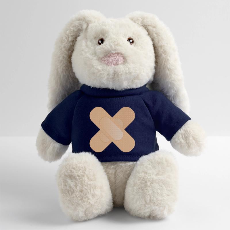 Dispositif de fixation croisé comme élément de conception Lapin en peluche recyclé MiniFeet® Crème