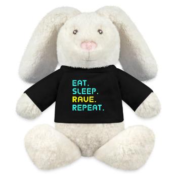 Eat. Sleep. Rave. Repeat. - MiniFeet® RecycelHase® Creme - Schwarz - Vorne