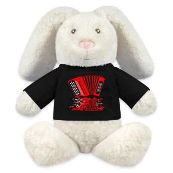 Musique de musicien d’accordéon - Lapin en peluche recyclé MiniFeet® Crème - noir - Devant