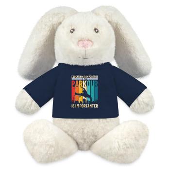 Le parkour est important pour les amateurs de parkour - Lapin en peluche recyclé MiniFeet® Crème - bleu marine - Devant