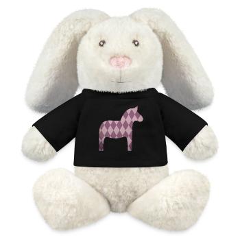 Dalapferd Rauten rosa Pferd Mädchen skandinavisch - MiniFeet® RecycelHase® Creme - Schwarz - Vorne