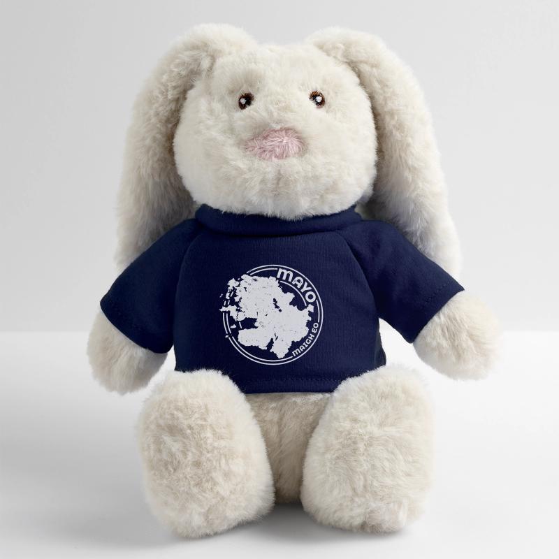 Comté de Mayo Irlande | Timbre de contour de carte Lapin en peluche recyclé MiniFeet® Crème