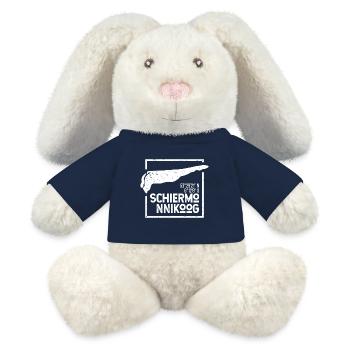 Schiermonnikoog | Island silhouette stamp design - MiniFeet® RecycelHase® Bunny Cream - french navy - Front