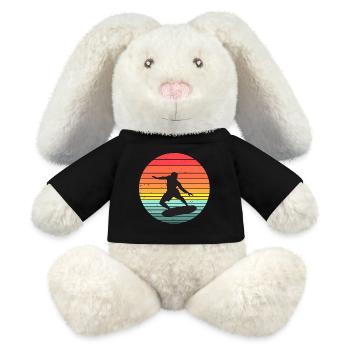 Surfen, Surfen, Surfen - MiniFeet® RecycelHase® Creme - Schwarz - Vorne