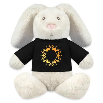 Schneeflocke Symbol Schnee Stern Logo icon - MiniFeet® RecycelHase® Creme - Schwarz - Vorne