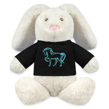 Islandpferde Fohlen Pferde Pferdeliebe Pferdefan - MiniFeet® RecycelHase® Creme - Schwarz - Vorne