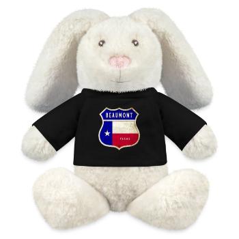 Beaumont Texas crest flags design - MiniFeet® RecycelHase® Bunny Cream - black - Front