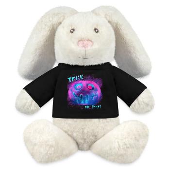 Citrouille néon Trick Or Treat - Lapin en peluche recyclé MiniFeet® Crème - noir - Devant