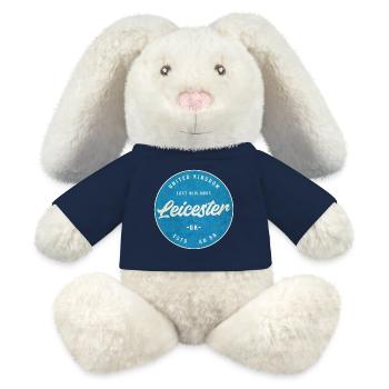 Leicester UK Vintage Circle Logo - MiniFeet® RecycelHase® Bunny Cream - french navy - Front