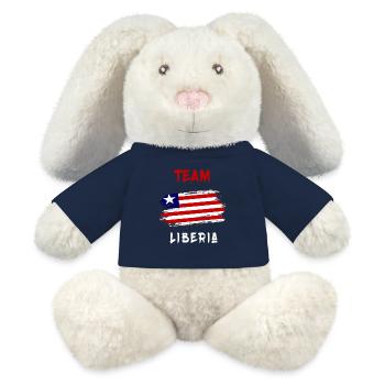 Team Liberia Flaggen Design - MiniFeet® RecycelHase® Creme - French Navy - Vorne