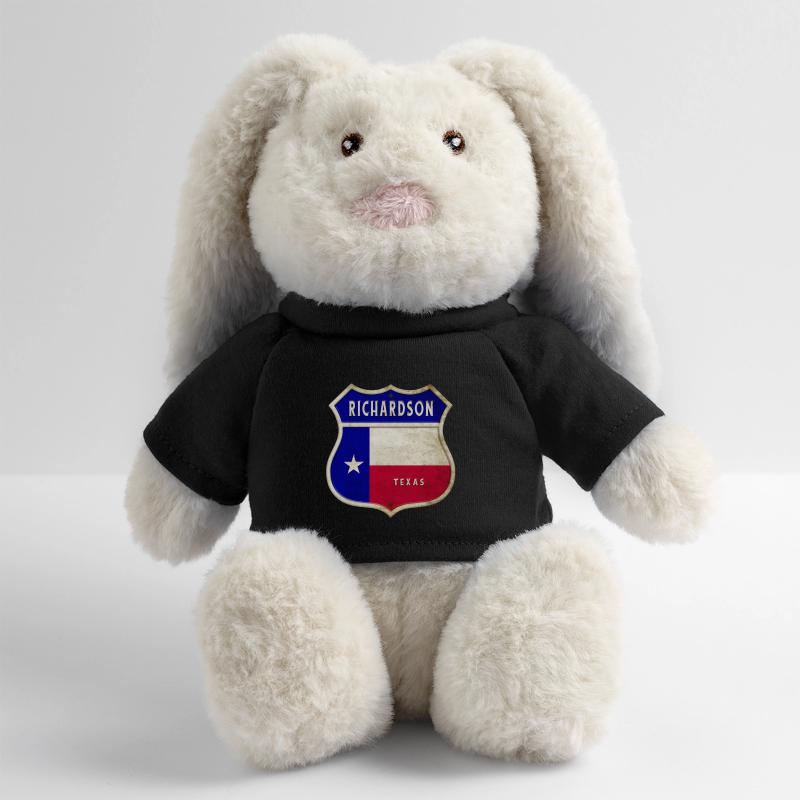 Design du drapeau Richardson Texas Crest Lapin en peluche recyclé MiniFeet® Crème