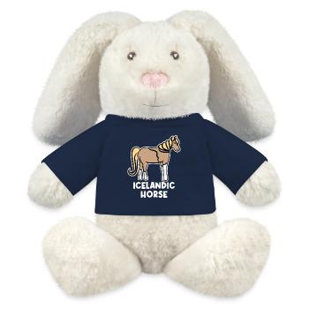 Pferdeliebe Pferde Pferdefan Islandpferde Spruch - MiniFeet® RecycelHase® Creme - French Navy - Vorne