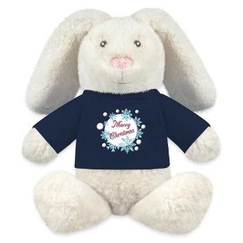 Frohe Weihnachten - Feliz Navidad - Schnee - MiniFeet® RecycelHase® Creme - French Navy - Vorne