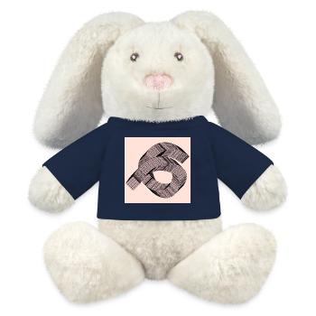 Modèle graphique - Lapin en peluche recyclé MiniFeet® Crème - bleu marine - Devant