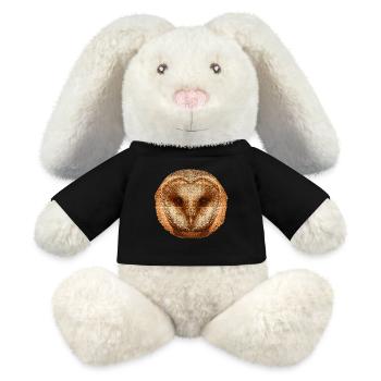 coole tierprints, Schleiereule gesicht - MiniFeet® RecycelHase® Creme - Schwarz - Vorne