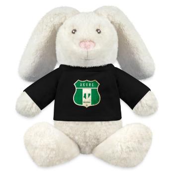 Design du drapeau d'Akure Nigeria - Lapin en peluche recyclé MiniFeet® Crème - noir - Devant