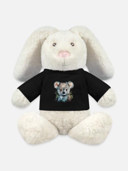 Koala Aquarell Laub - MiniFeet® RecycelHase® Creme - Schwarz