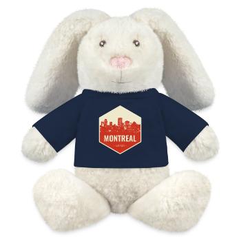 Montreal Skyline Retro Badge - MiniFeet® RecycelHase® Creme - French Navy - Vorne