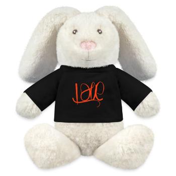 Kochschürze mit Aufschrift Love - MiniFeet® RecycelHase® Creme - Schwarz - Vorne