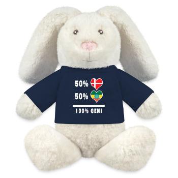 Ethiopie et Danemark 100% drapeau de génie - Lapin en peluche recyclé MiniFeet® Crème - bleu marine - Devant