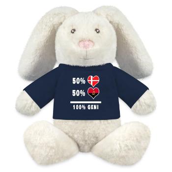 Angola et Danemark 100% drapeau de génie - Lapin en peluche recyclé MiniFeet® Crème - bleu marine - Devant