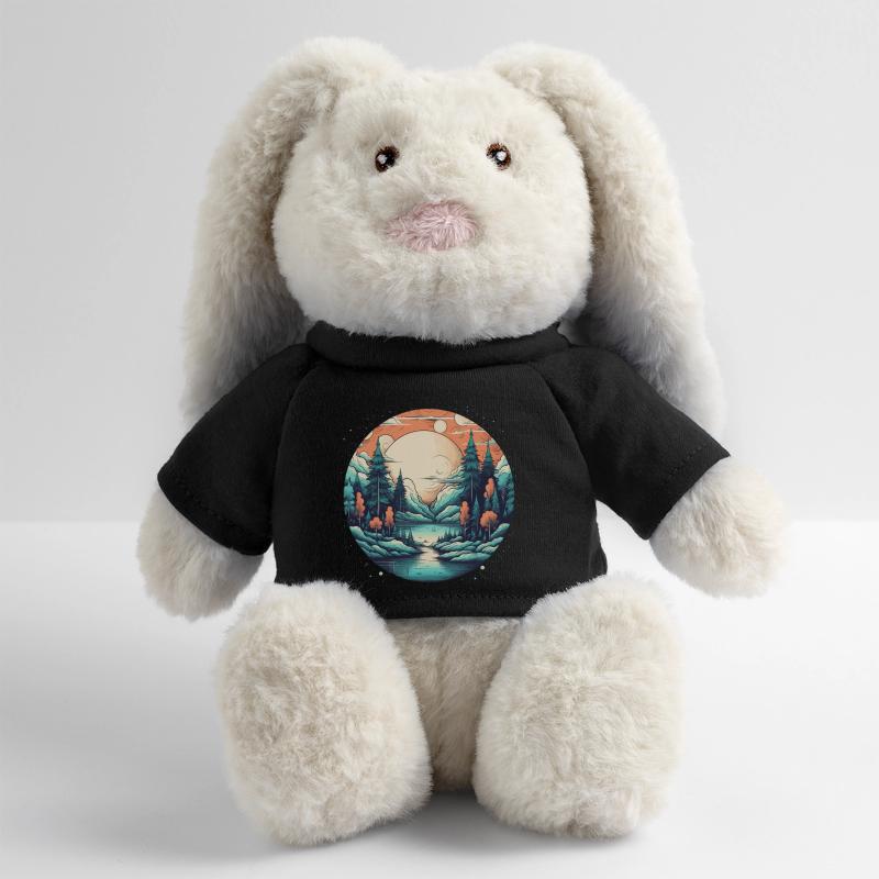 Forêt de clair de lune au bord du lac Lapin en peluche recyclé MiniFeet® Crème
