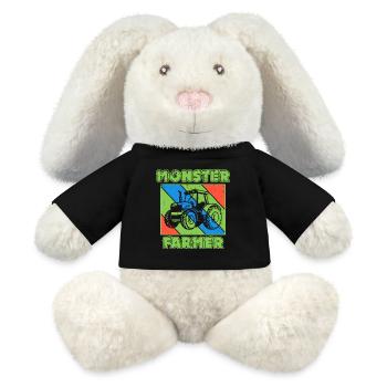Farm Farmer Vehicle Statement Tractor - MiniFeet® RecycelHase® Bunny Cream - black - Front