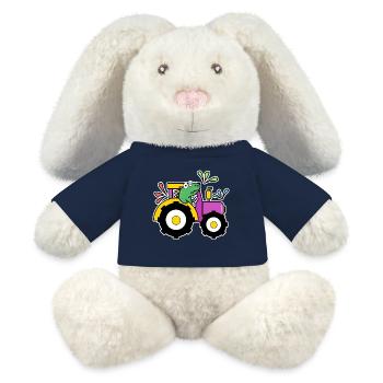 Traktor Bauer Landmaschinen Kraftfahrzeug Ackerbau - MiniFeet® RecycelHase® Creme - French Navy - Vorne
