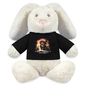 Pirate du crâne - Lapin en peluche recyclé MiniFeet® Crème - noir - Devant