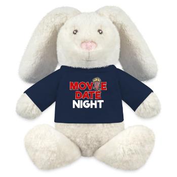 Popcorn Déclaration Films Cinéma Nuit Streaming - Lapin en peluche recyclé MiniFeet® Crème - bleu marine - Devant